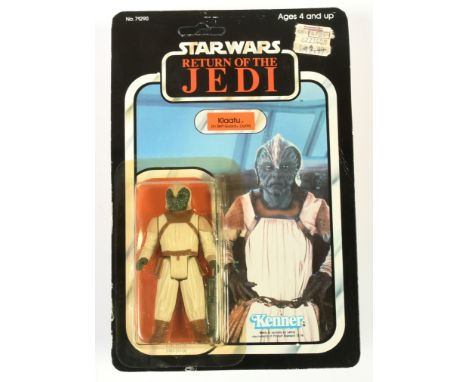 Kenner Star Wars vintage Return of the Jedi Klaatu Skiff Guard 3 3/4" figure, Near Mint, within Excellent (yellow) bubble, up