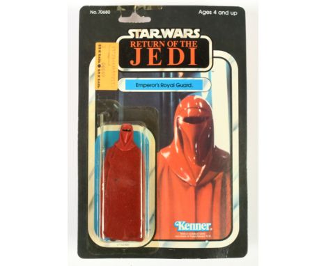 Kenner Star Wars vintage Return of the Jedi Emperor's Royal Guard 3 3/4" figure, Near Mint, within Excellent (yellow) bubble,