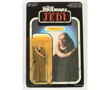 Palitoy Star Wars vintage Return of the Jedi Bib Fortuna 3 3/4" figure, Near Mint, within Excellent (tinted) bubble, upon Goo