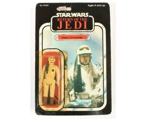 Kenner Star Wars vintage Return of the Jedi Rebel Commander 3 3/4" figure, Near Mint, within Fair (cracked and yellow) bubble