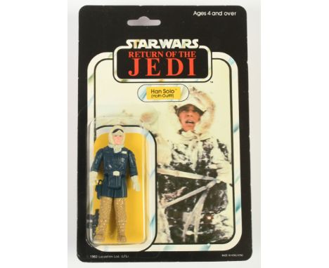 Palitoy Star Wars vintage Return of the Jedi Han Solo Hoth (weapon error, packed with Imperial blaster) 3 3/4" figure, Near M