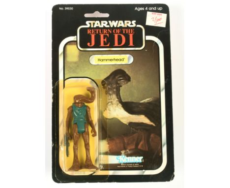 Kenner Star Wars vintage Return of the Jedi Hammerhead 3 3/4" figure, Near Mint, within Fair (cracked and yellow) bubble, upo