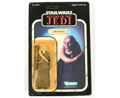 Kenner Star Wars vintage Return of the Jedi Bib Fortuna 3 3/4" figure, Near Mint, within Excellent (yellow) bubble, upon Good