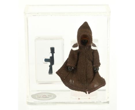 Kenner Star Wars vintage Jawa Purple Stitch HK 3 3/4" figure, CAS Graded 85, 86.3 laser cut
