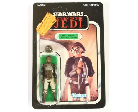 Kenner Star Wars vintage Return of the Jedi Lando Skiff guard 3 3/4" figure, Near Mint, within Excellent (small dent) bubble,