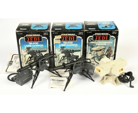 Kenner Star Wars vintage Mini-Rigs x 3 includes Return of the Jedi Tri-pod Laser Cannon, Good Plus, complete, within Good Plu