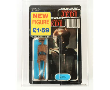 Kenner Star Wars Return of the Jedi Tri-Logo EV-9D9 vintage 3 3/4" figure, UKG Graded 75%, Card 80% Bubble 75% Figure 90%, up