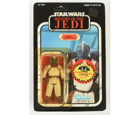 Kenner Star Wars vintage Return of the Jedi Klaatu Skiff Guard 3 3/4" figure, Near Mint, within Excellent (yellow) bubble, up