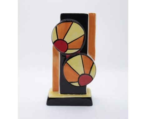 Lorna Bailey spill vase, orange and yellow abstract design, signed, approx. 5.5cm high. Condition: good