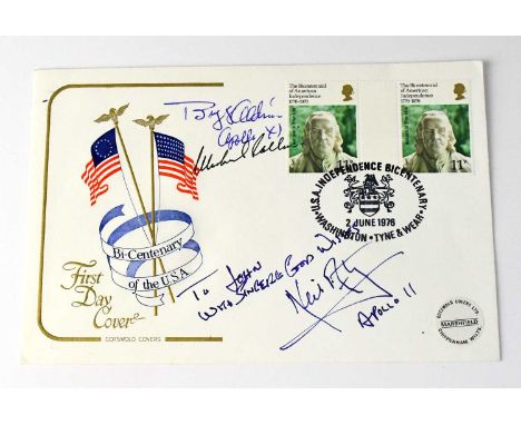 SPACE EXPLORATION; a first day cover signed by Buzz Aldrin, Michael Collins and Neil Armstrong.Condition Report: - We have no
