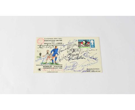 MANCHESTER UNITED; a first day cover signed by members of the 1968 European Cup winners team.Condition Report: - We have not 