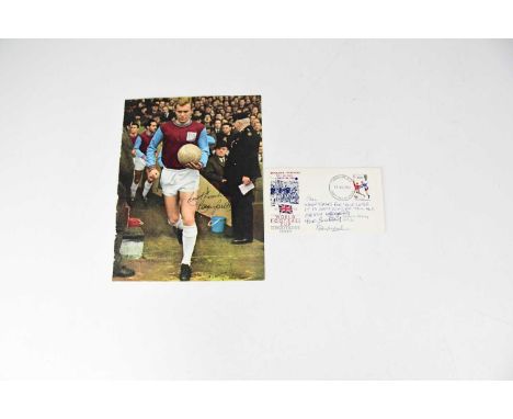 BOBBY MOORE; a 1966 World Cup first day cover signed and dedicated 'Paul, many thanks for your letter. It is very kind of you