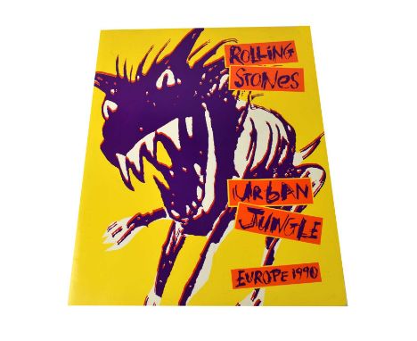 ROLLING STONES; an 'Urban Jungle Europe 1990' programme signed to interior by Mick Jagger and with additional poster bearing 