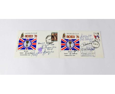 WORLD CUP 1970; two first day covers bearing signatures of the 1970 World Cup winning team to include Pelé (2).Condition Repo