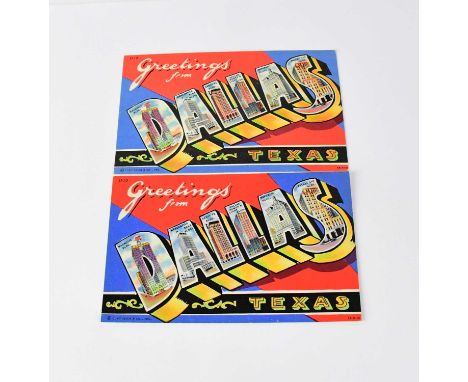 AMERICAN POLITICS; two postcards bearing signatures of Dallas policemen involved in the Lee Harvey Oswald assassination, Jame