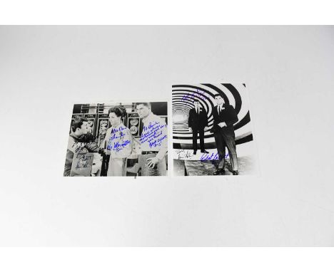 THE TIME TUNNEL; two black and white stills from the TV show, signed by Robert Colbert 'Doug Phillips', Lee Meriwether 'Dr An