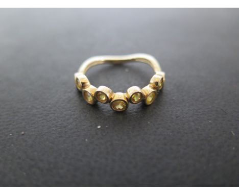 A 9ct gold yellow sapphire ring size R - approx weight 2.6 grams - good condition