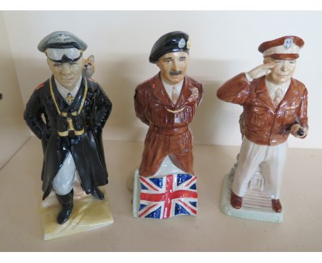 Three Kevin Francis ceramic Limited Edition figures, Montgomery, General Eisenhower and Field Marshal Rommel - foxes ear on R