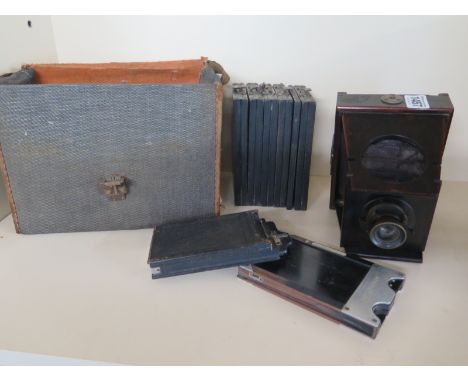 J.F. Shew & Co, London, eclipse camera circa 1889 - this is the lightweight quarter plate version in mahogany with maroon Mor