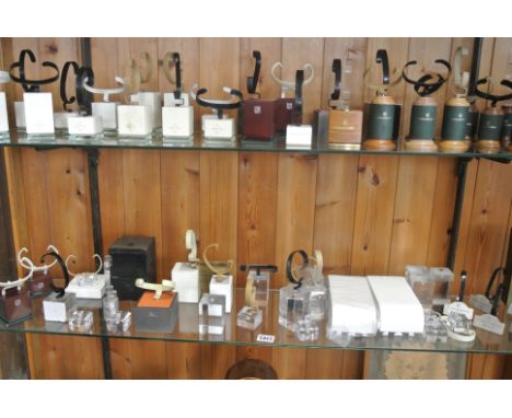 Over 60 watch display stands and other items including 12 Patek Philippe stands and other makers such as Breitling, Chronoswi