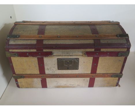 A 19th century dolls trunk - 22.5cm x 22cm high x 39cm - in fair condition