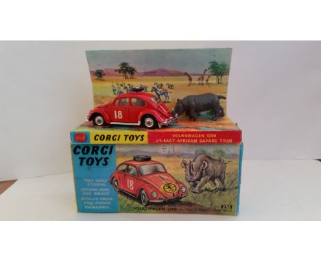 MOTORING, Corgi toy, Volkswagen 1200 in East African Safari Trim, model No. 256, with reproduction inner stand, VG