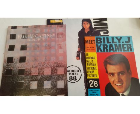 POP MUSIC, brochures, inc. Michael Jackson, Paul McCartney, Rolling Stones, Roy Orbison, Everly Brothers, Del Shannon, Elton 