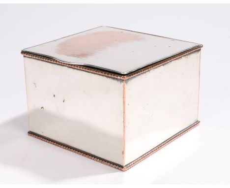 19th Century plate on copper travelling writing set, the hinged lid opening to reveal a pen rack for three pens, inkwell and 
