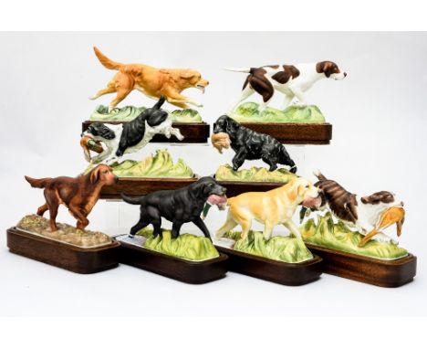 Doris Lindner Royal Worcester set of eight sporting hunting dogs (8)