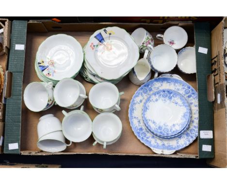 Doric China part tea set, twelve cups, eleven saucers, twelve side plates, plus twelve other unmarked items of a part china t