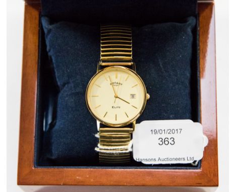 A boxed 9ct gold Rotary men's watch in original case 