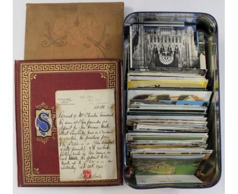 An Edwardian postcard album, Derbyshire Interest - including Chatsworth House (pre interior alterations) Derbyshire, The Roya