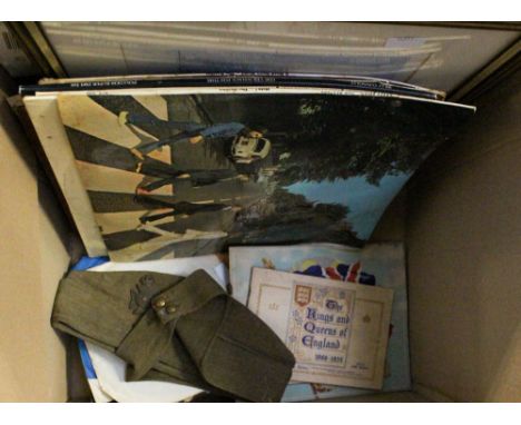 A collection of Beatles records to include: Abbey Road, Help!,  A Hard Day's Night, A Sporting Sketch book by G. Finch Mason,