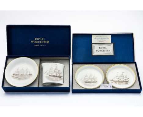 Two boxed pairs of Royal Worcester dishes - shipping interest (2)