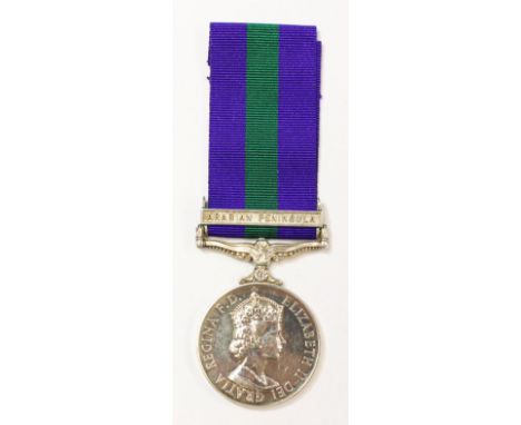 General Service Medal ERII with Arabian Peninsular Clasp to 4102398 SAC K Shaw RAF