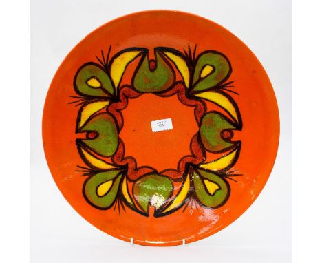 A Poole Pottery charger, measuring approx 41 cm diameter, artist initials VP to base, No. 54 