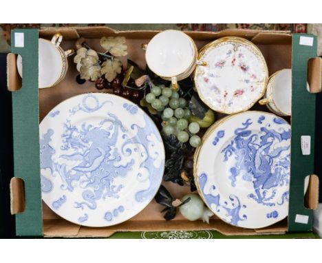 A collection of ceramics, comprising seven Royal Crown Derby Royal Antoinette cups and saucers, a Royal Worcester set of six 