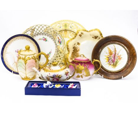 A box of Royal Worcester, Minton, George Jones, Coalport, Royal Doulton etc