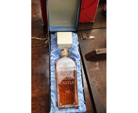 Glamis Catle 90 whisky, in Royal Brierley decanter, to celebrate the Queen Mother's 90th birthday, in box