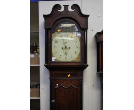 A George III oak and mahogany longcase clock, eight day, the dial inscribed 'Edward Morris Stone', with pendulum 