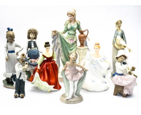 Nao, Doulton and Wedgwood figures (1 box)