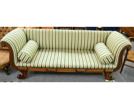 A Regency scroll end sofa