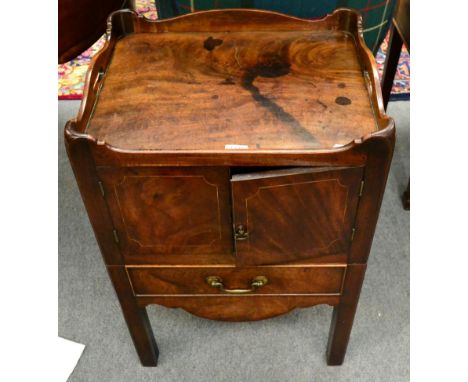 A George III mahogany tray top commode 