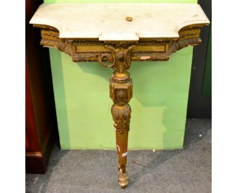 A 19th century marble topped gilt console table