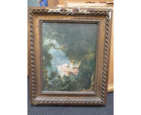 Fragonard print in glazed frame, 46 x 35cm
