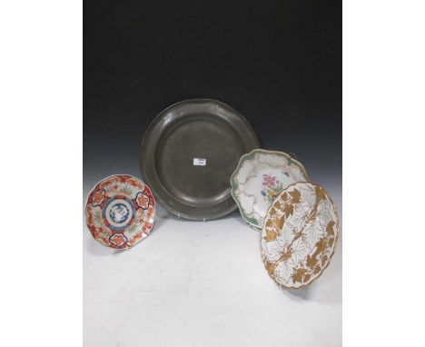 A Meissen cabinet plate, set of six Victorian dinner plates, a part Ashworth Brothers dinner service and other various plates