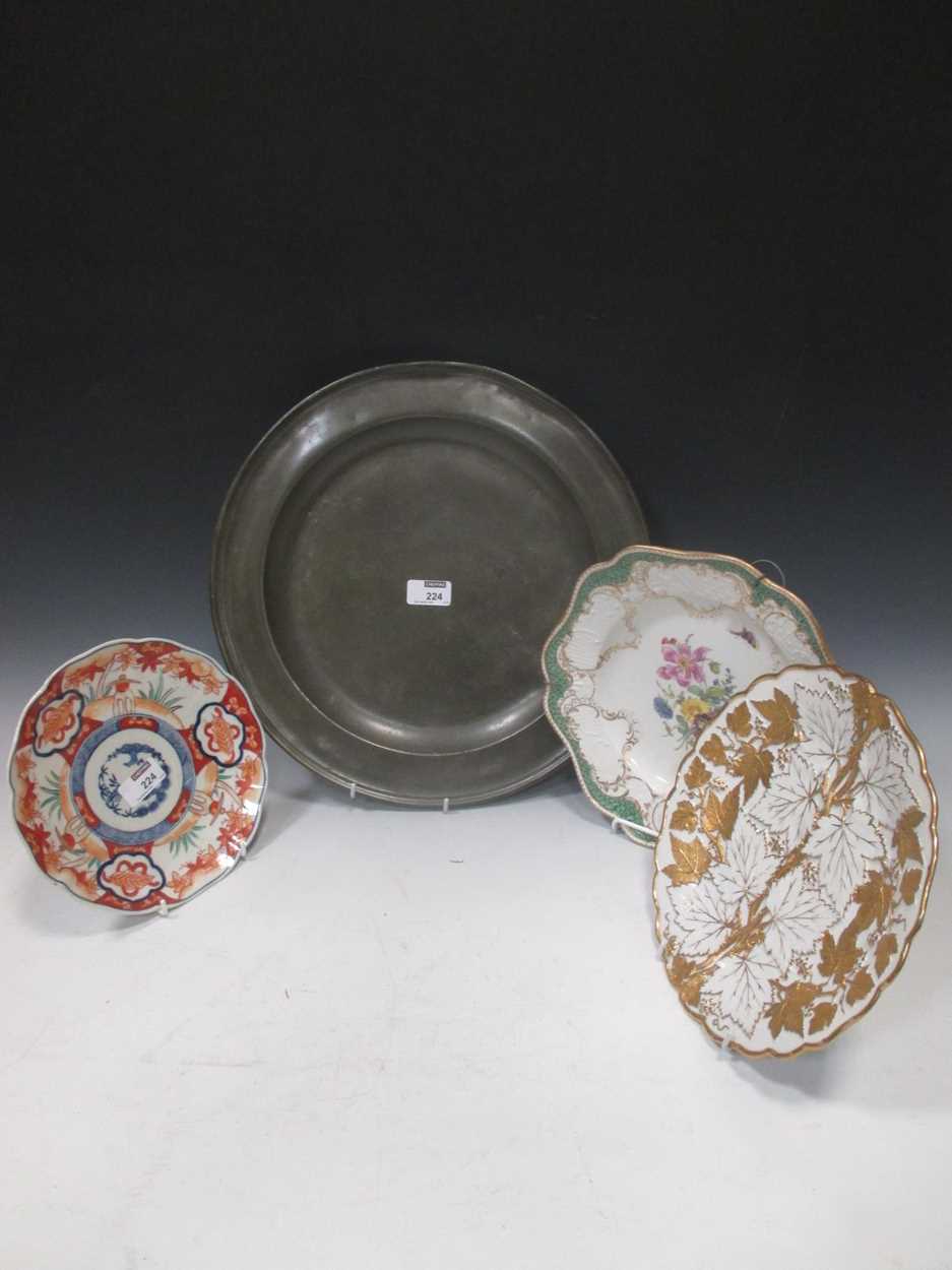 A Meissen plate, set of six Victorian dinner plates, a part