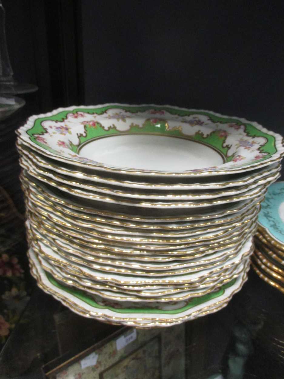 A Meissen plate, set of six Victorian dinner plates, a part