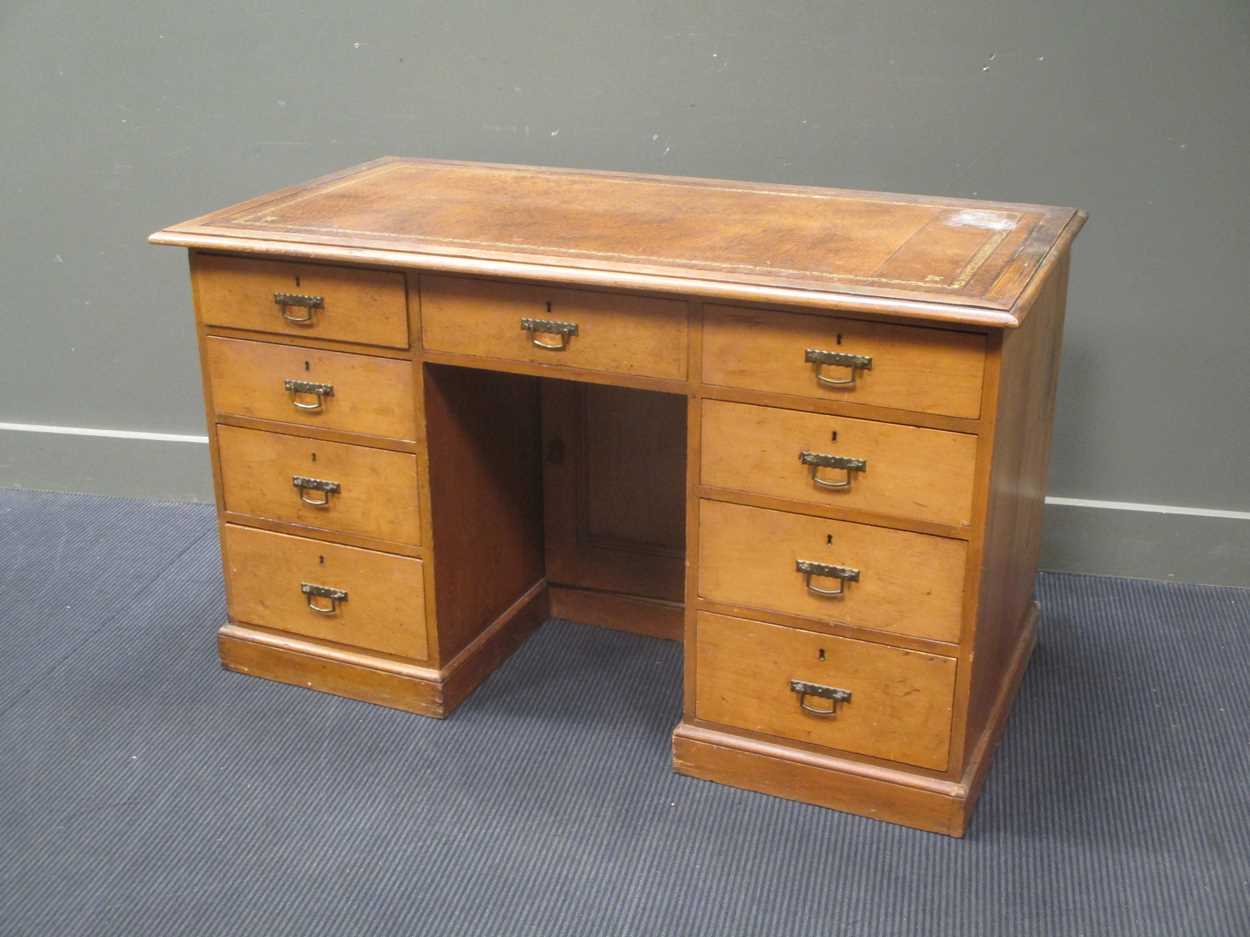 pine pedestal desk