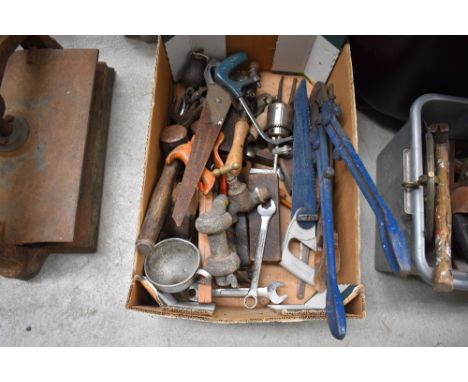A box of vintage and later tools